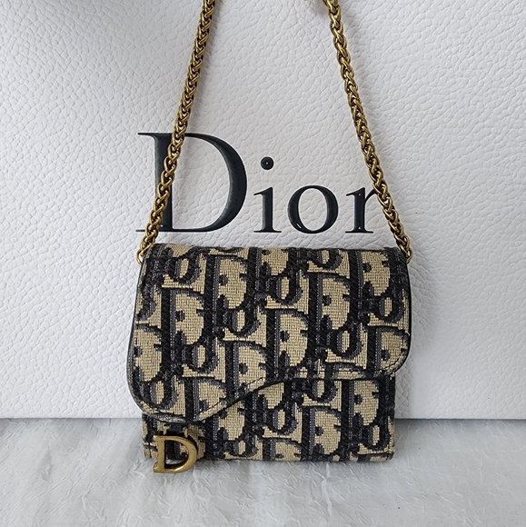 Auth Dior Oblique Trotter Saddle Lotus Wallet - Picture 5 of 14